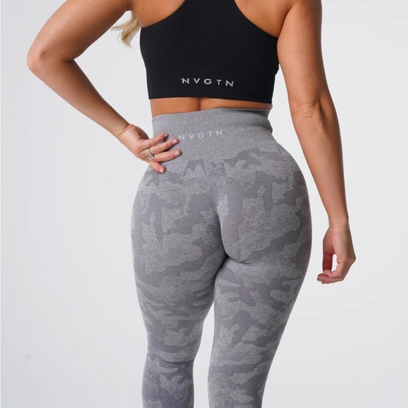 NVGTN Gray Leggings with Tapered Fit - Picture 1 of 11